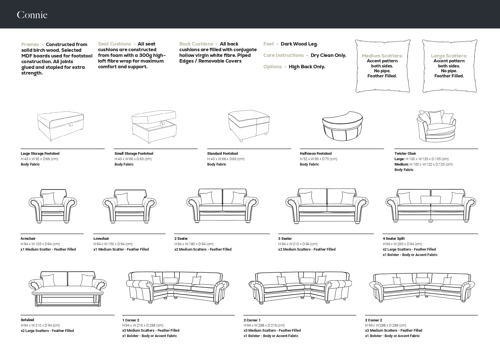 Connie Sofa Range - Made to order