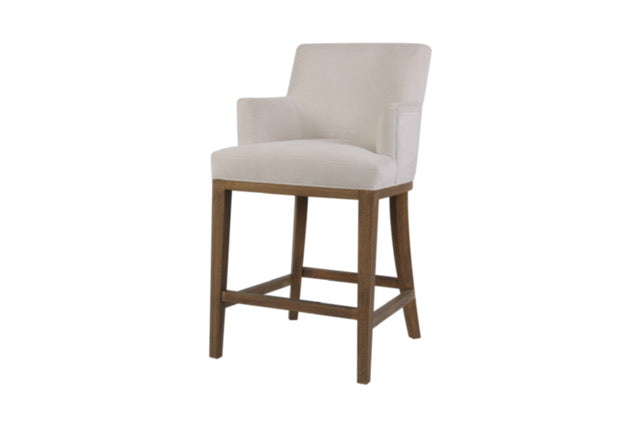 Louis Upholstered Bar Stool – Soft Stone