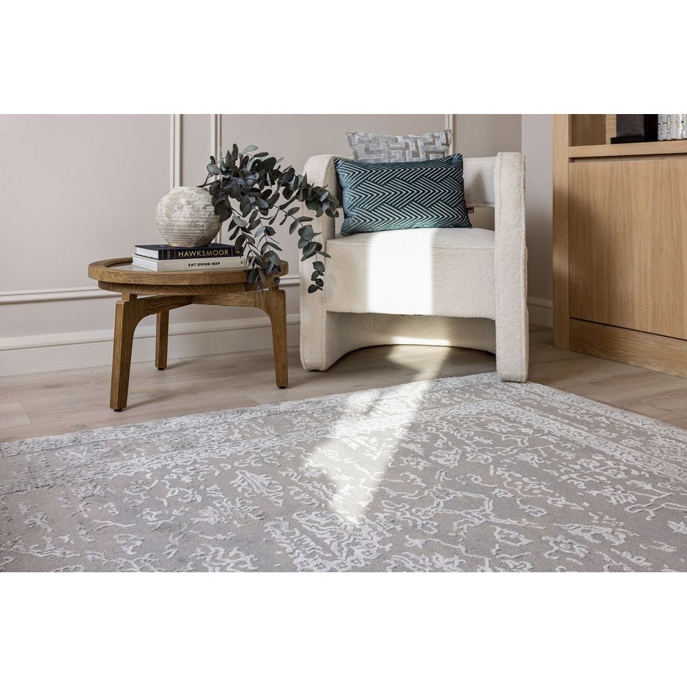 Camilla Damask Rug - Grey