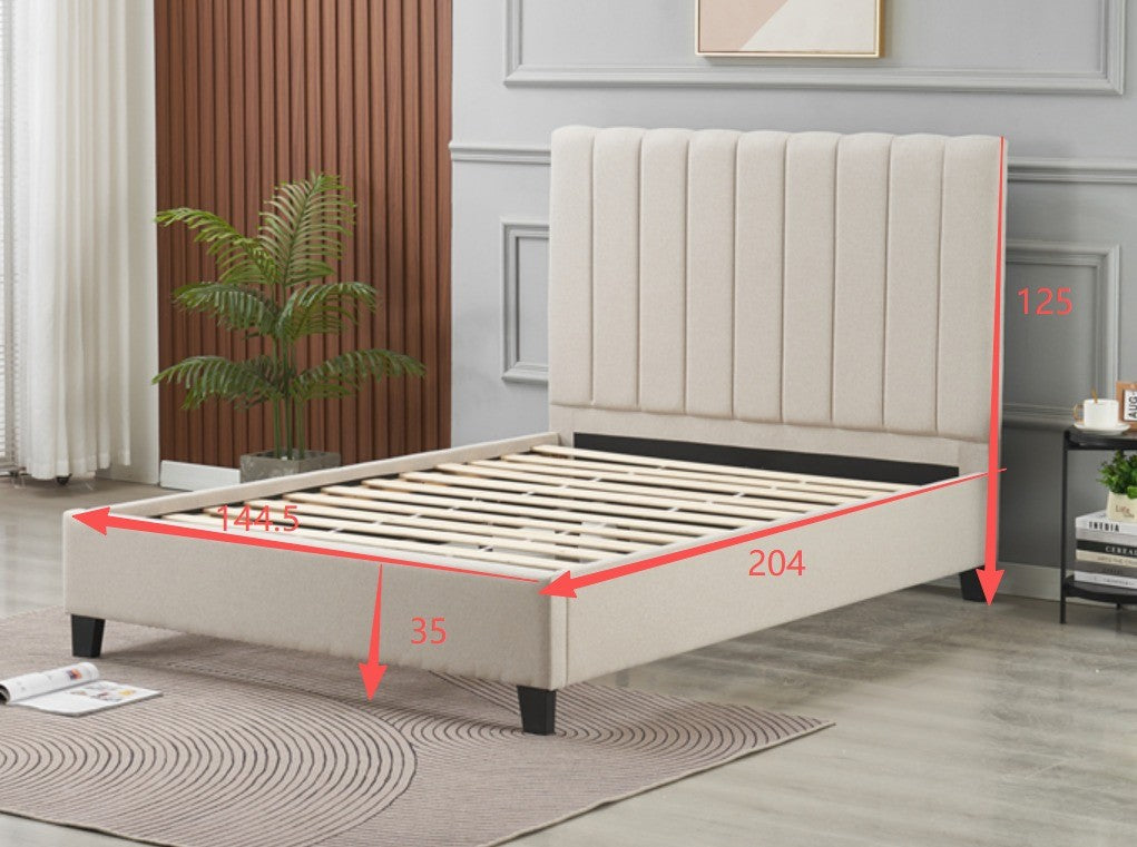 Phoenix Bed Frame  Double  - Beige