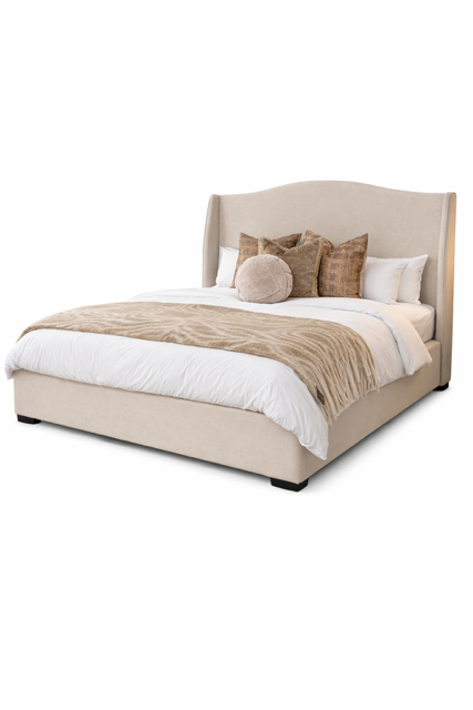 Venice Upholstered King Size Bed Frame – Natural Linen