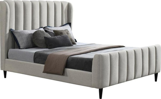 Eloise Super King Bed frame - Stone Linen