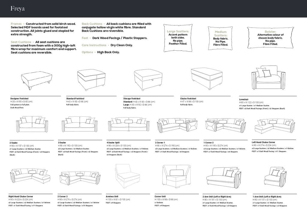 Freya Sofa Range - Made to order