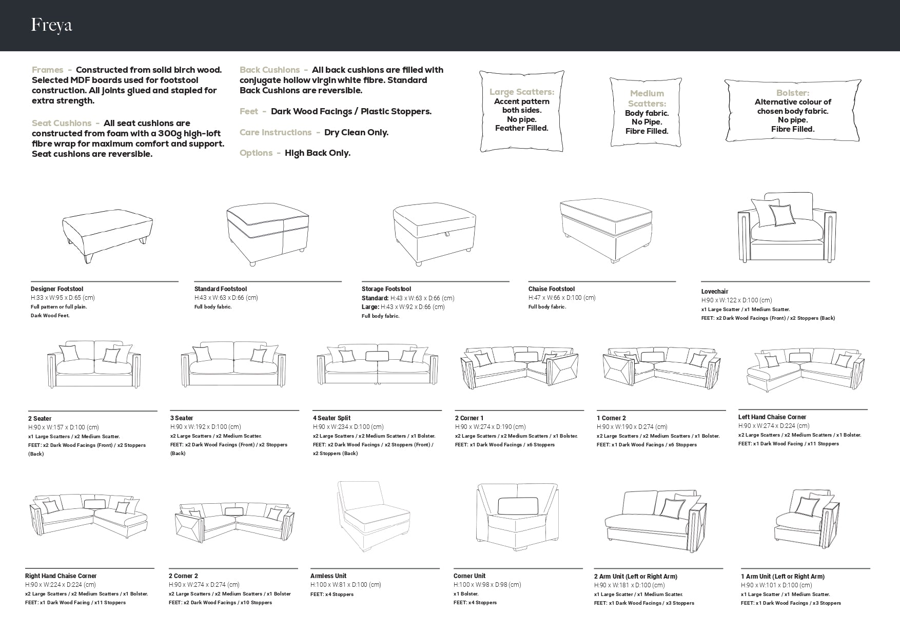Freya Sofa Range - Made to order