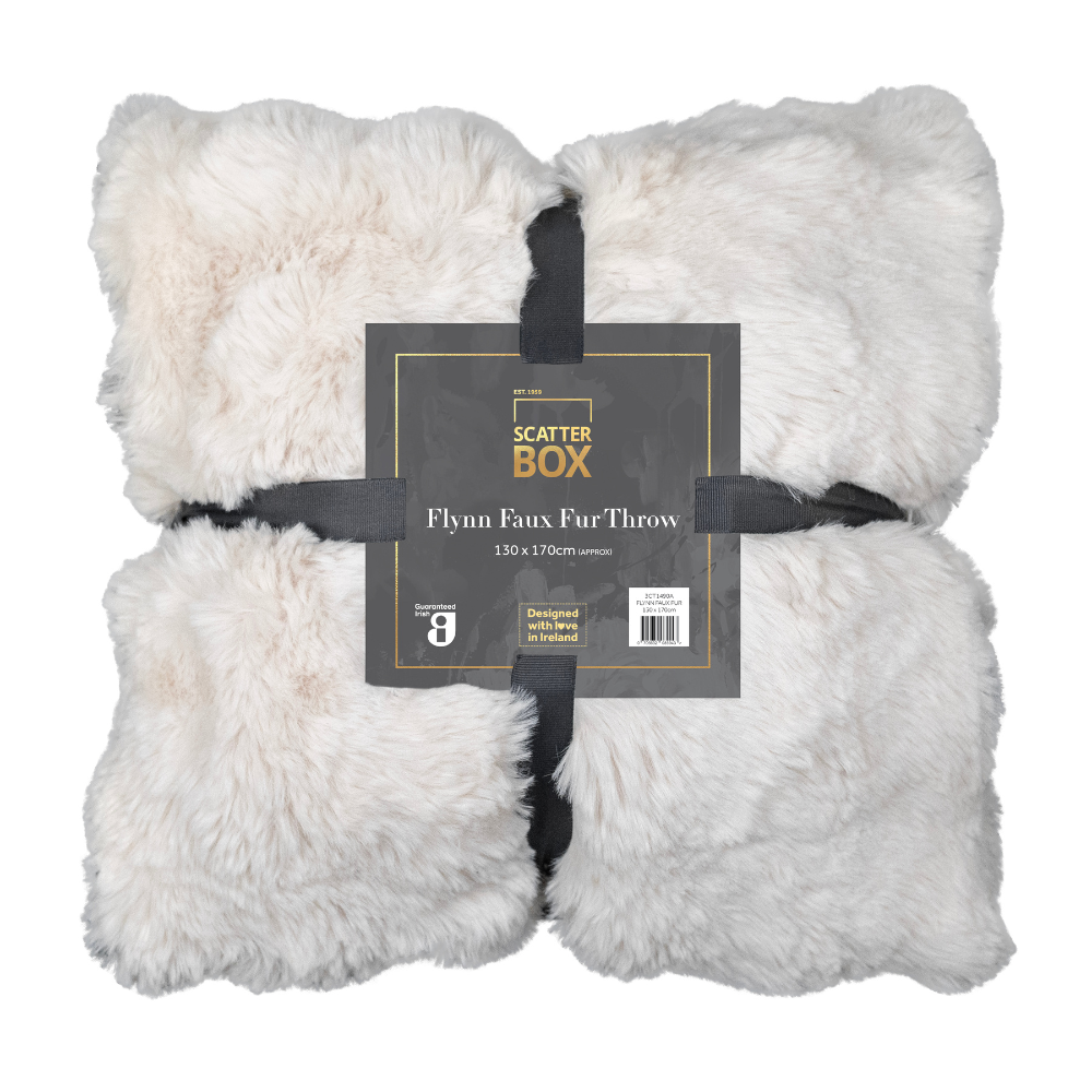 Scatter Box Flynn Faux Throw 130x170cm, Cream