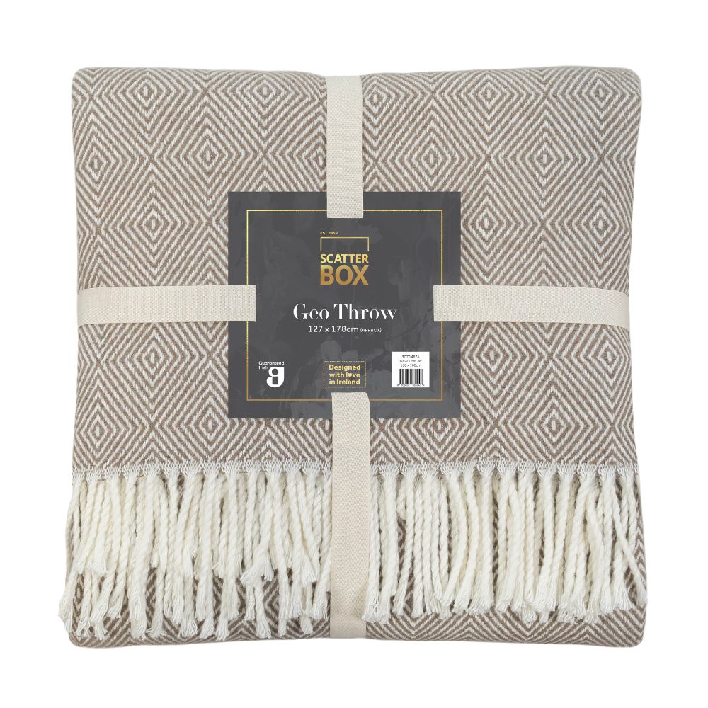 Scatter Box Geo Throw 127x178cm, Natural