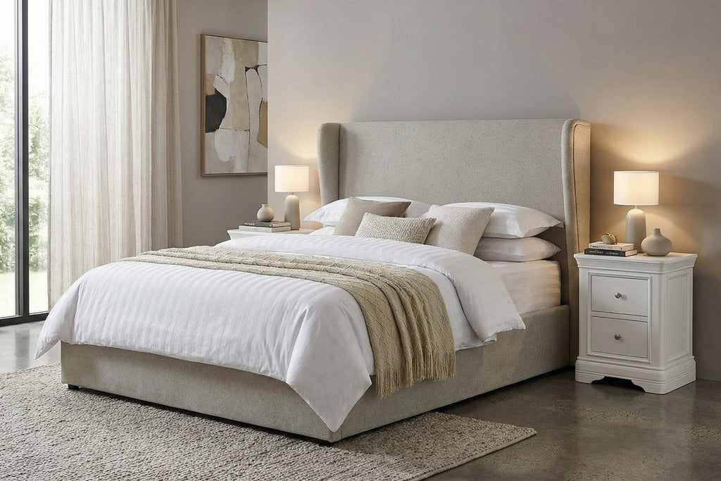 Marbella Super King  OTTOMAN BED FRAME - Greige