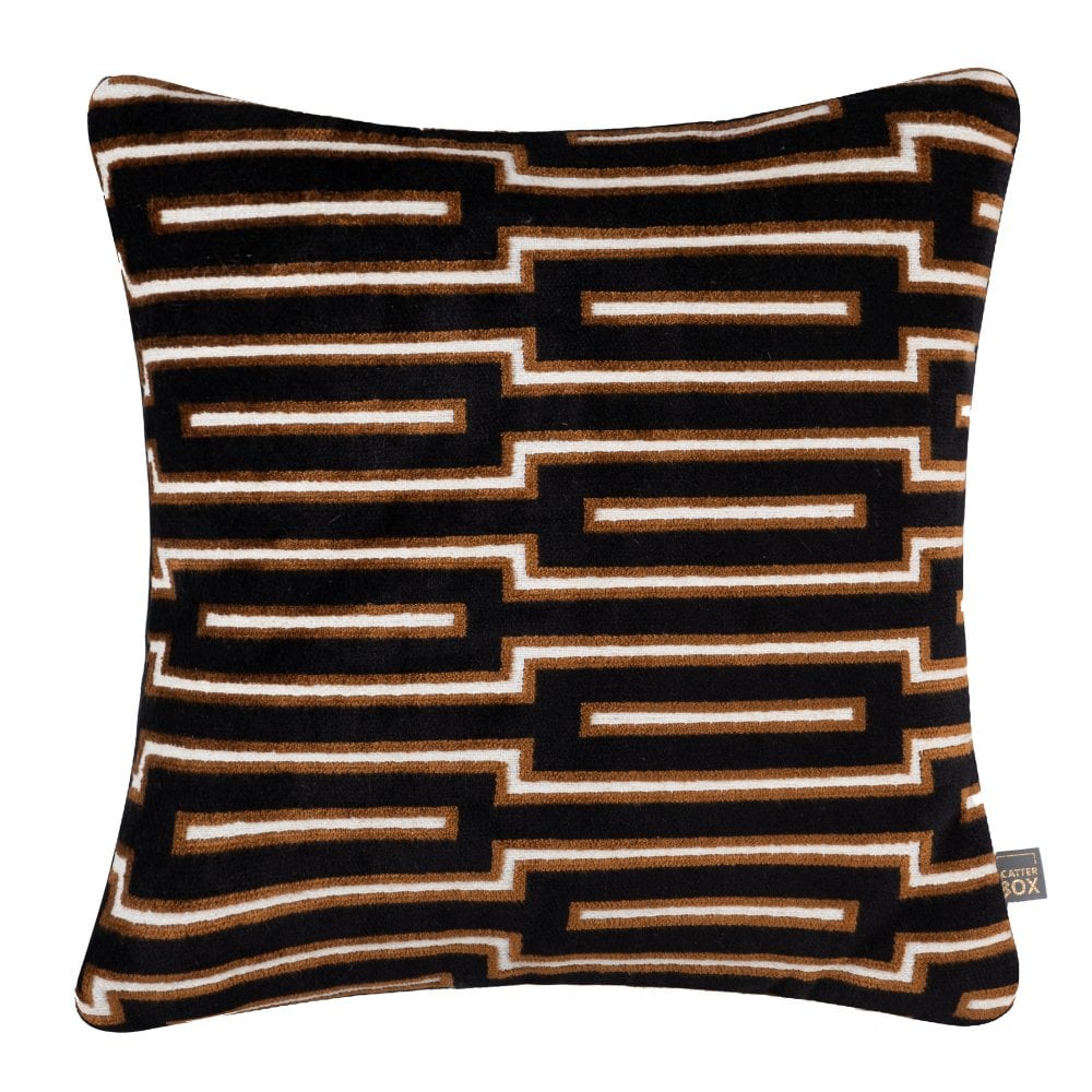 Scatter Box - Harrison Black/Cognac Cushion 43x43cm
