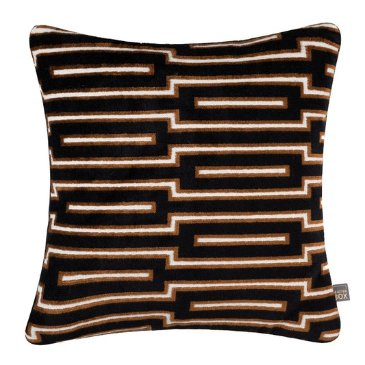 Scatter Box - Harrison Black/Cognac Cushion 58x58cm