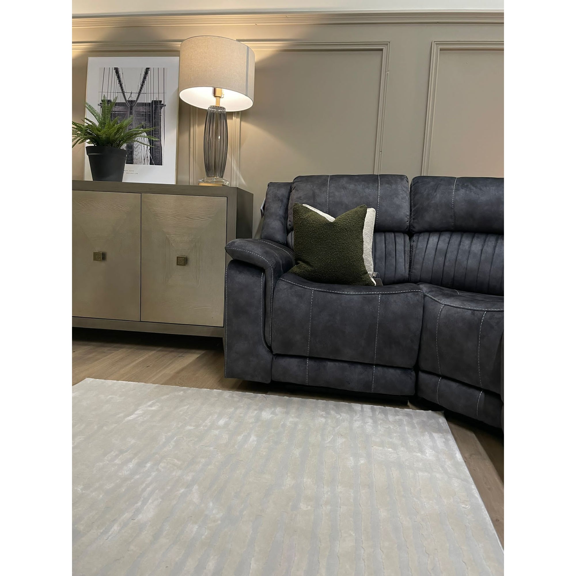 Alaska Manual Corner - Charcoal fabric