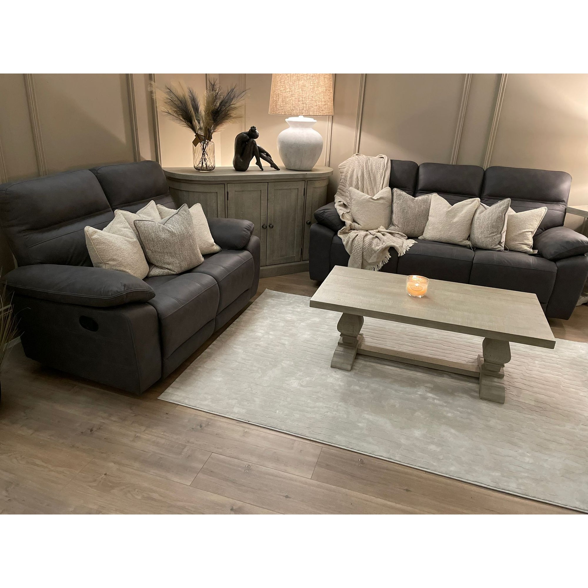 Jude Sofa Range - Charcoal Suede