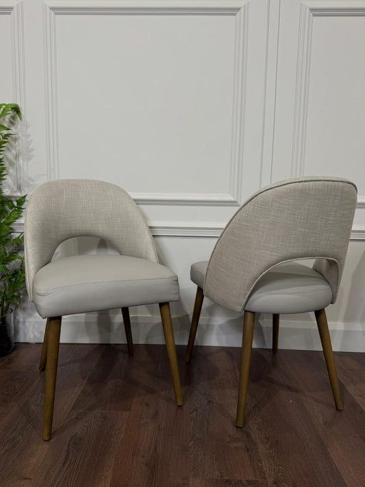 Florence Dining Chair - Linen/ Leather