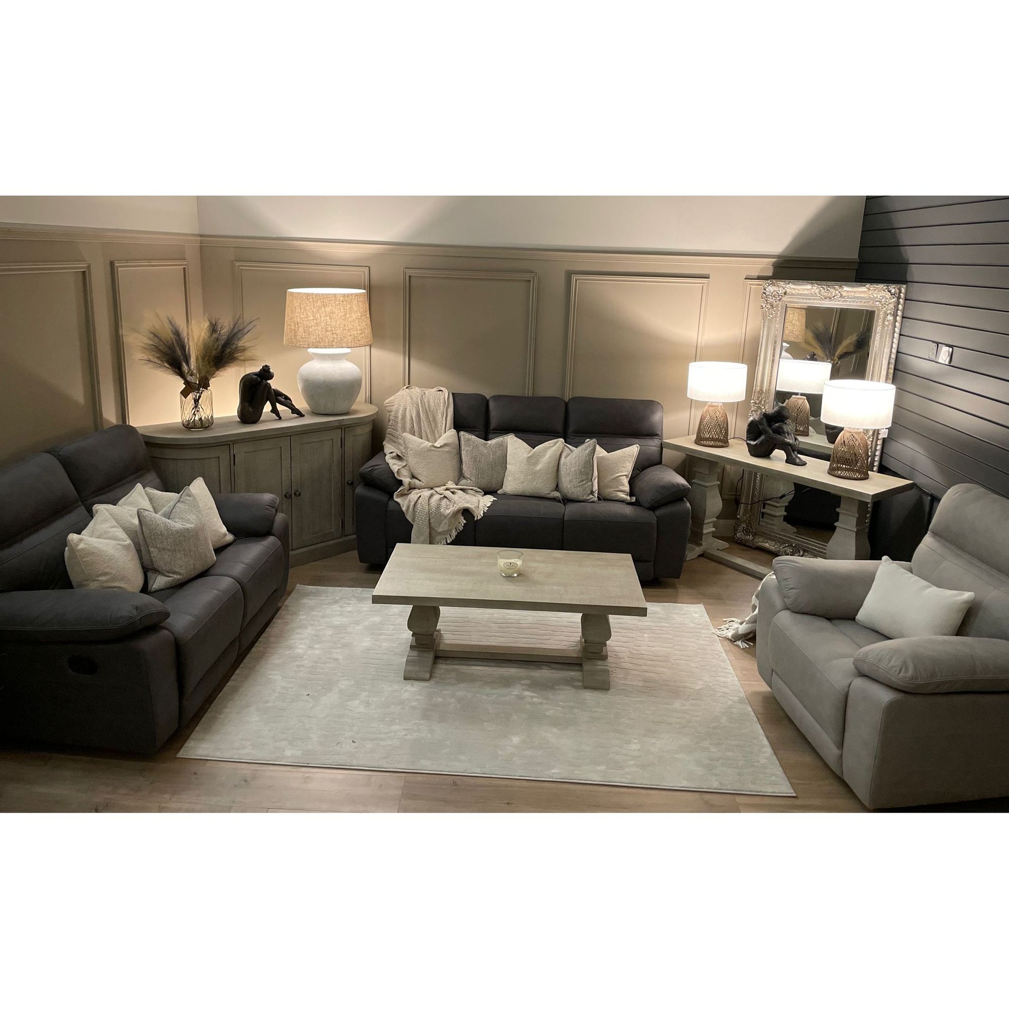 Jude Sofa Range - Charcoal Suede