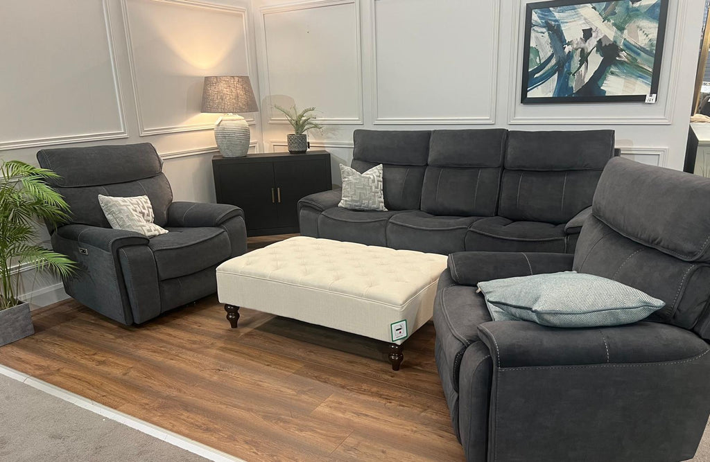 Scarlet Power Recliner Sofa Range - Dark Grey
