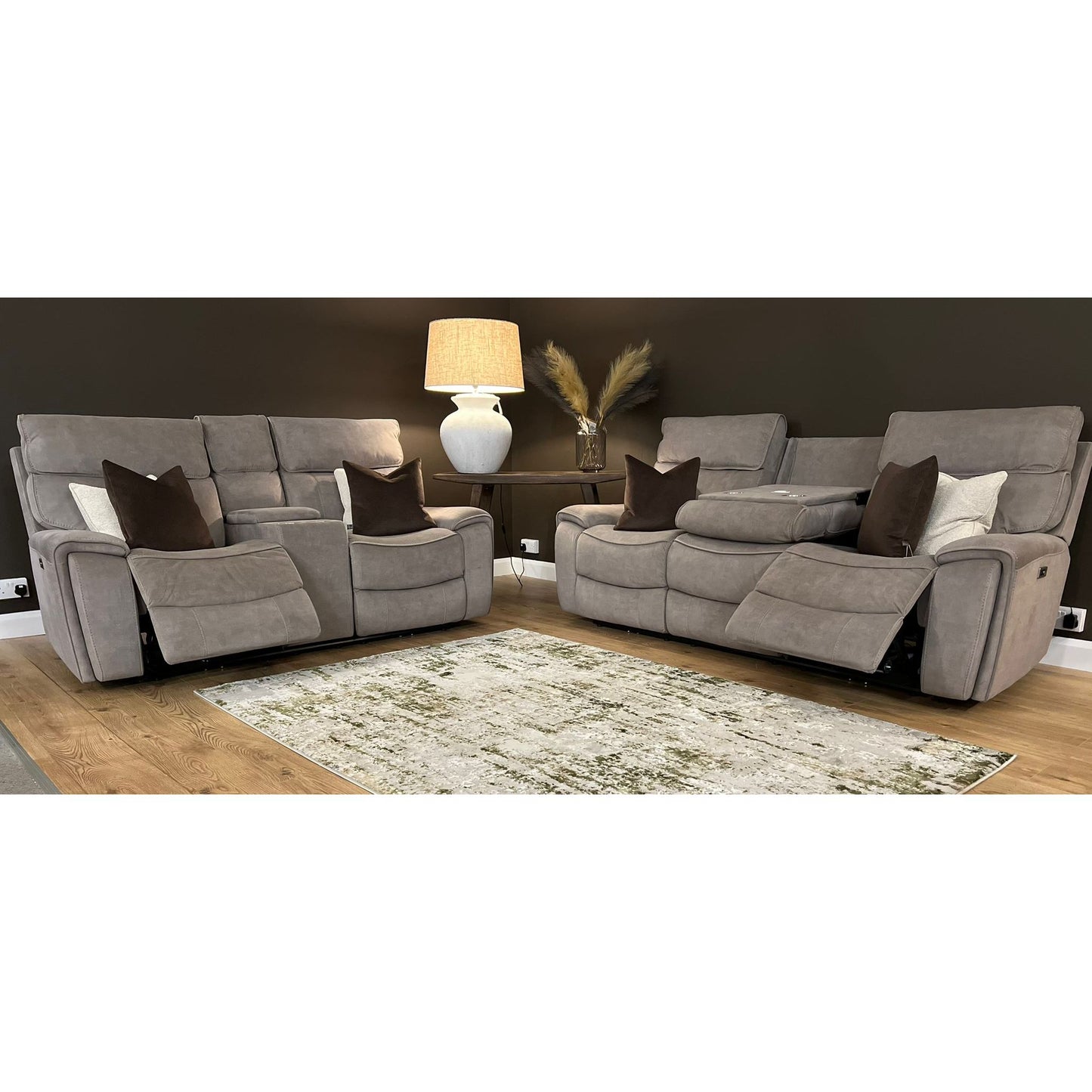 Scarlet Power Recliner Sofa Range - Taupe