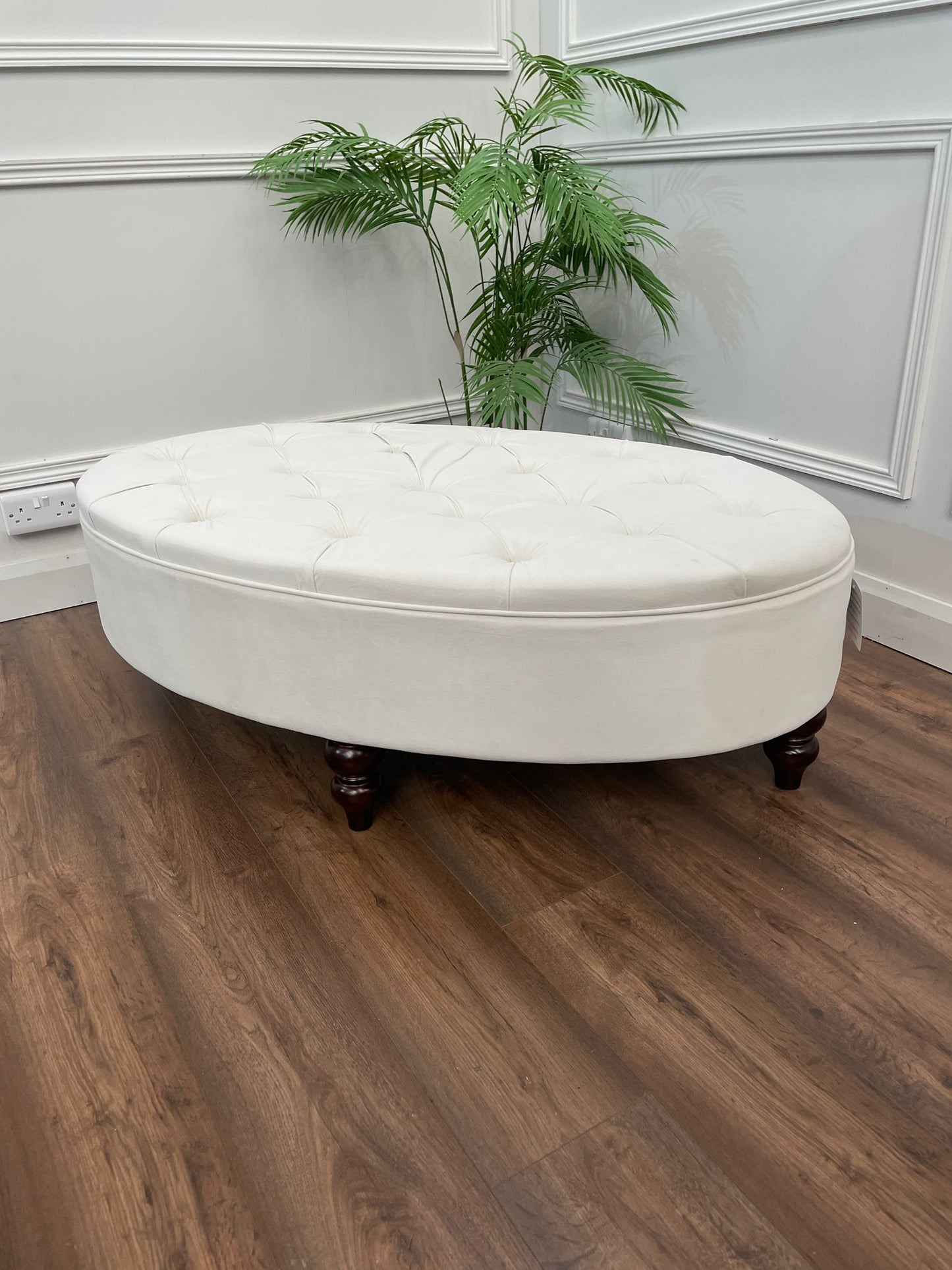 Renee Oval Footstool - Cream