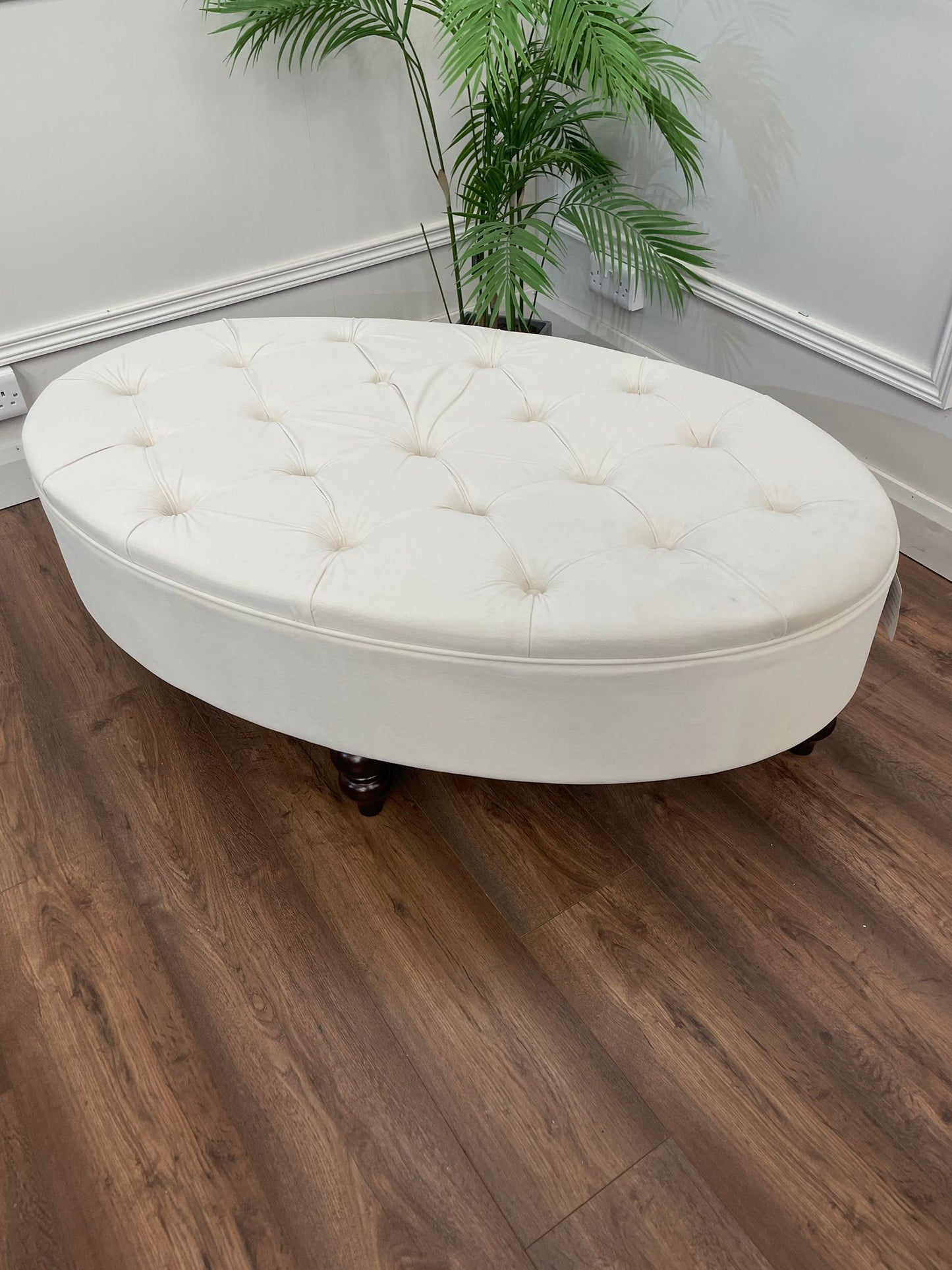 Renee Oval Footstool - Cream