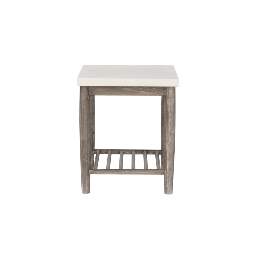 Dakota Oak Lamp Table White Top