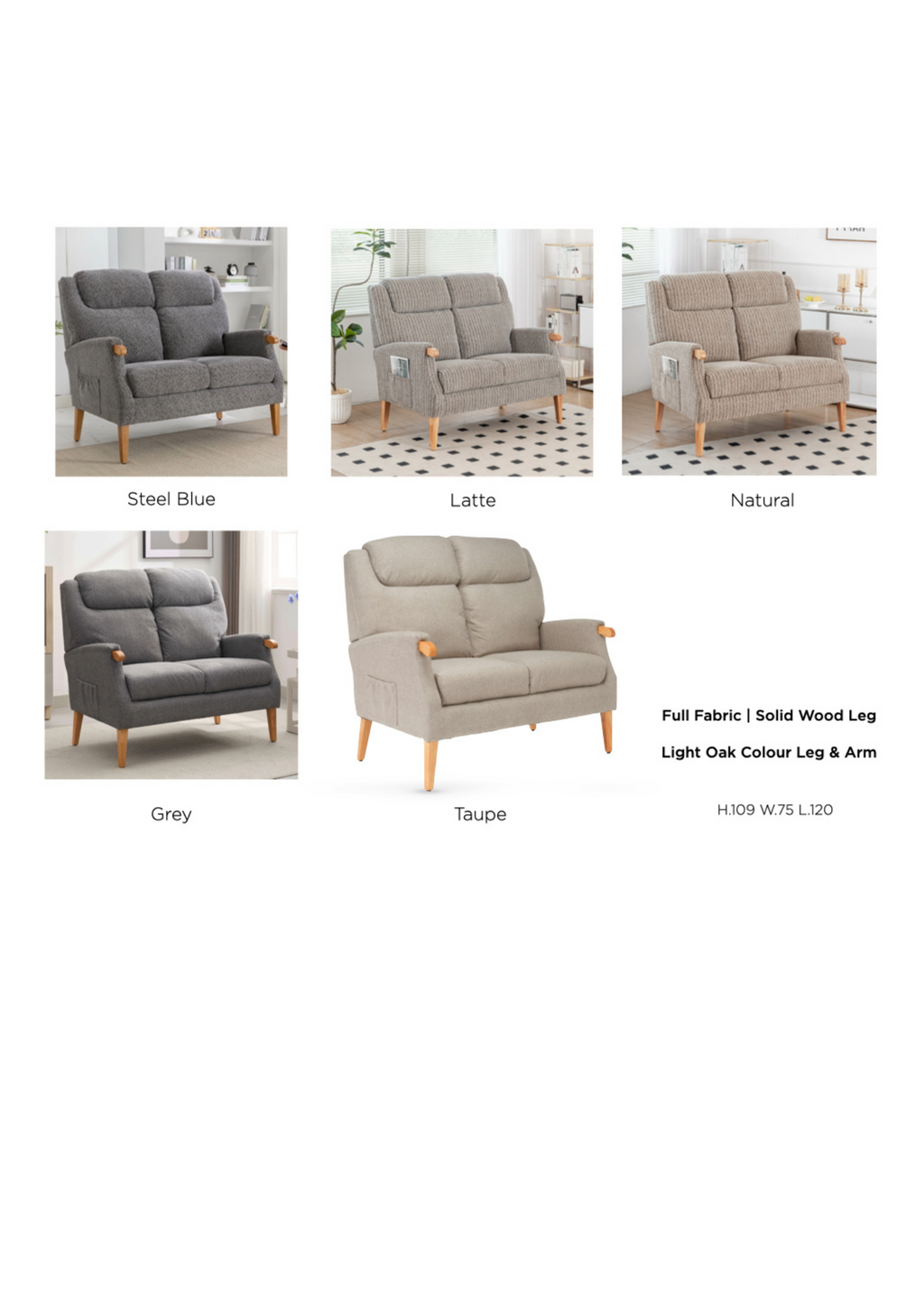 Aster 2 Seater - Taupe