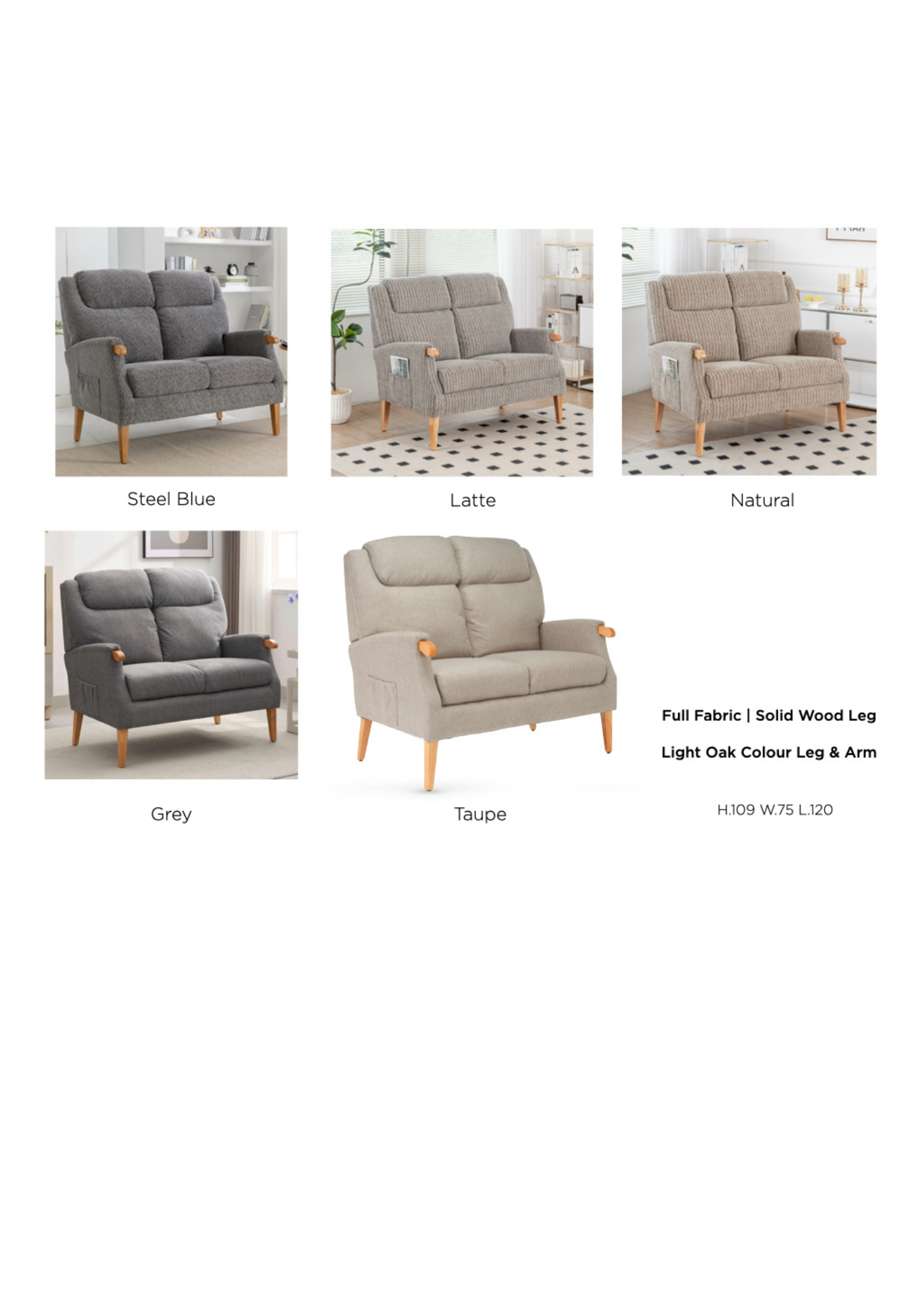 Aster 2 Seater - Taupe