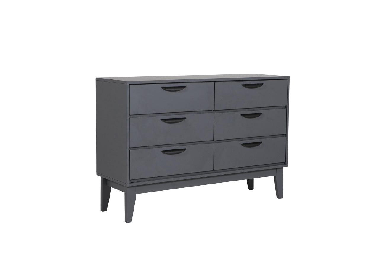 Lucy -  6 Drawer Chest- Dark Grey