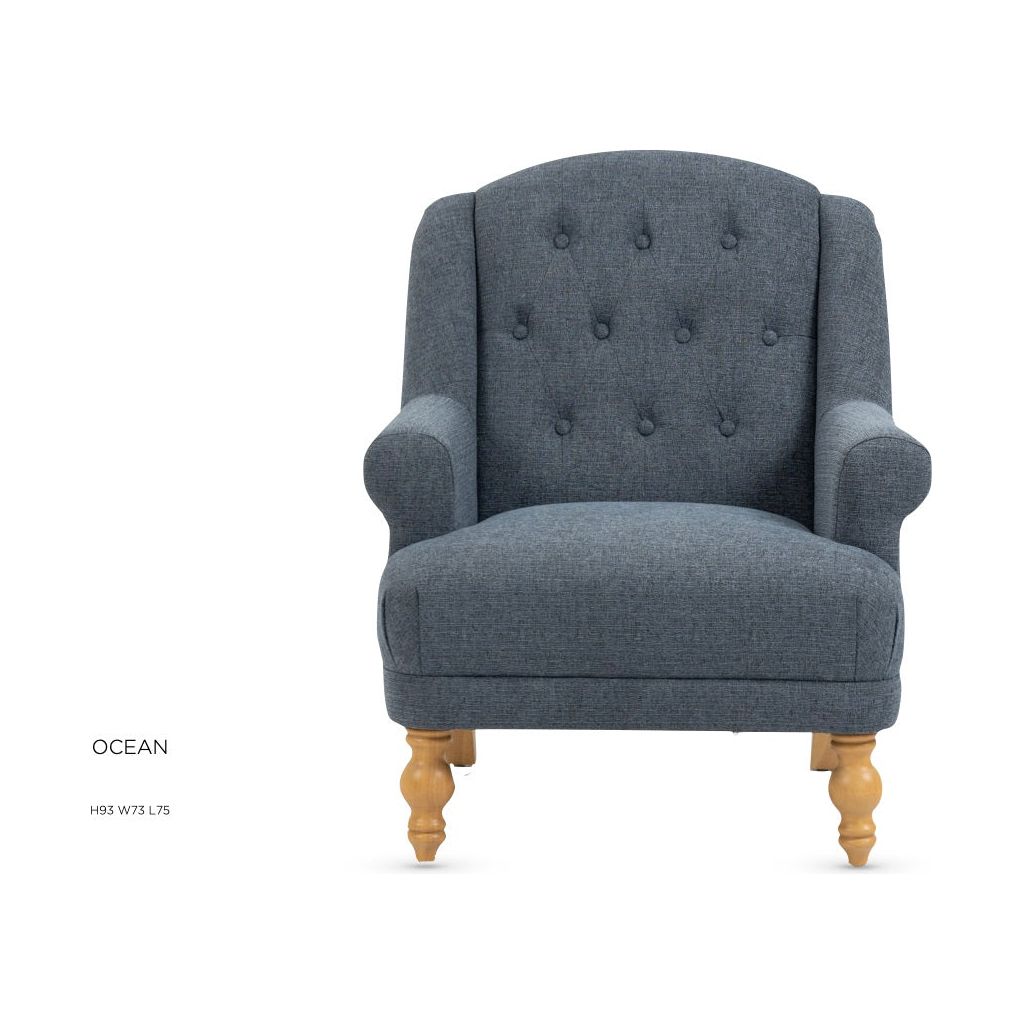 Charlotte Armchair   - Ocean Blue