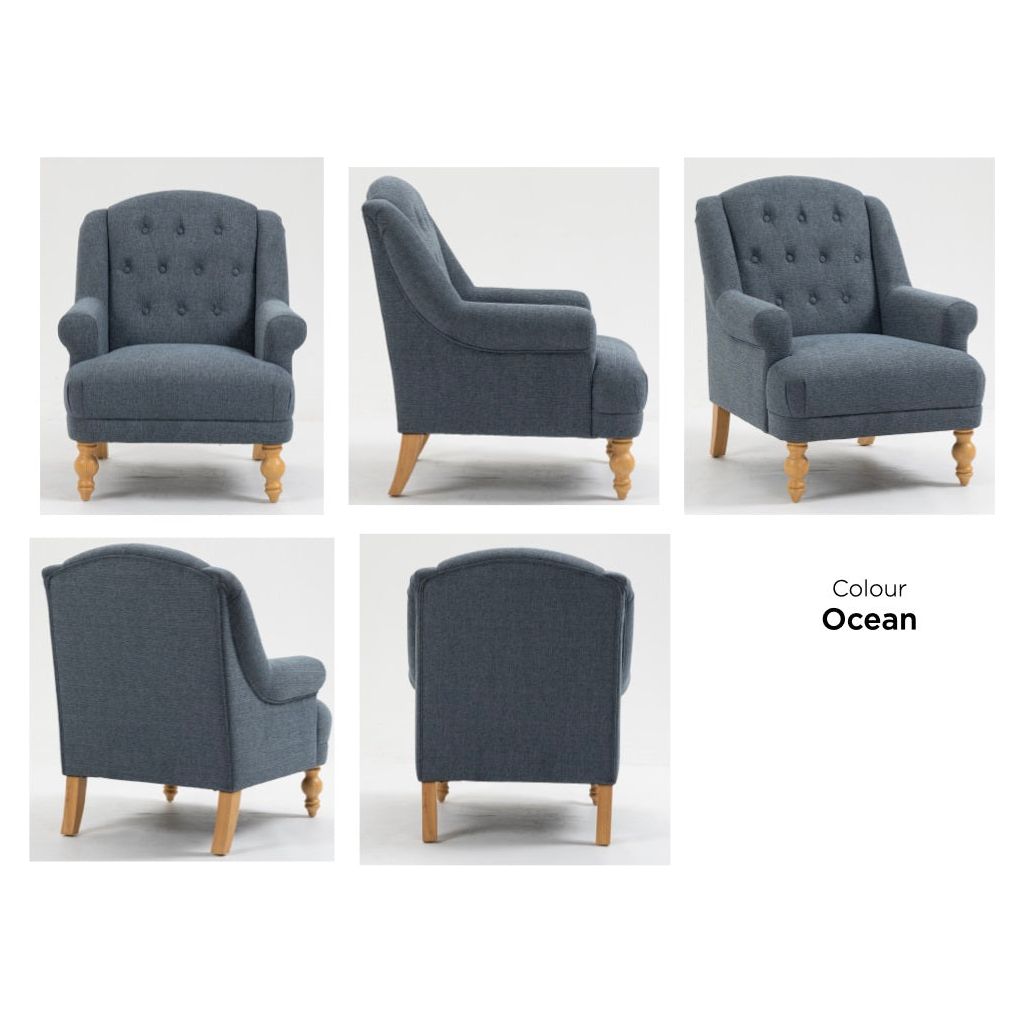 Charlotte Armchair   - Ocean Blue