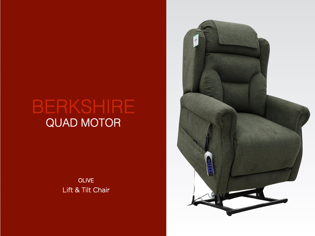 Berkshire Lift & Tilt Quad Motor Armchair - Olive