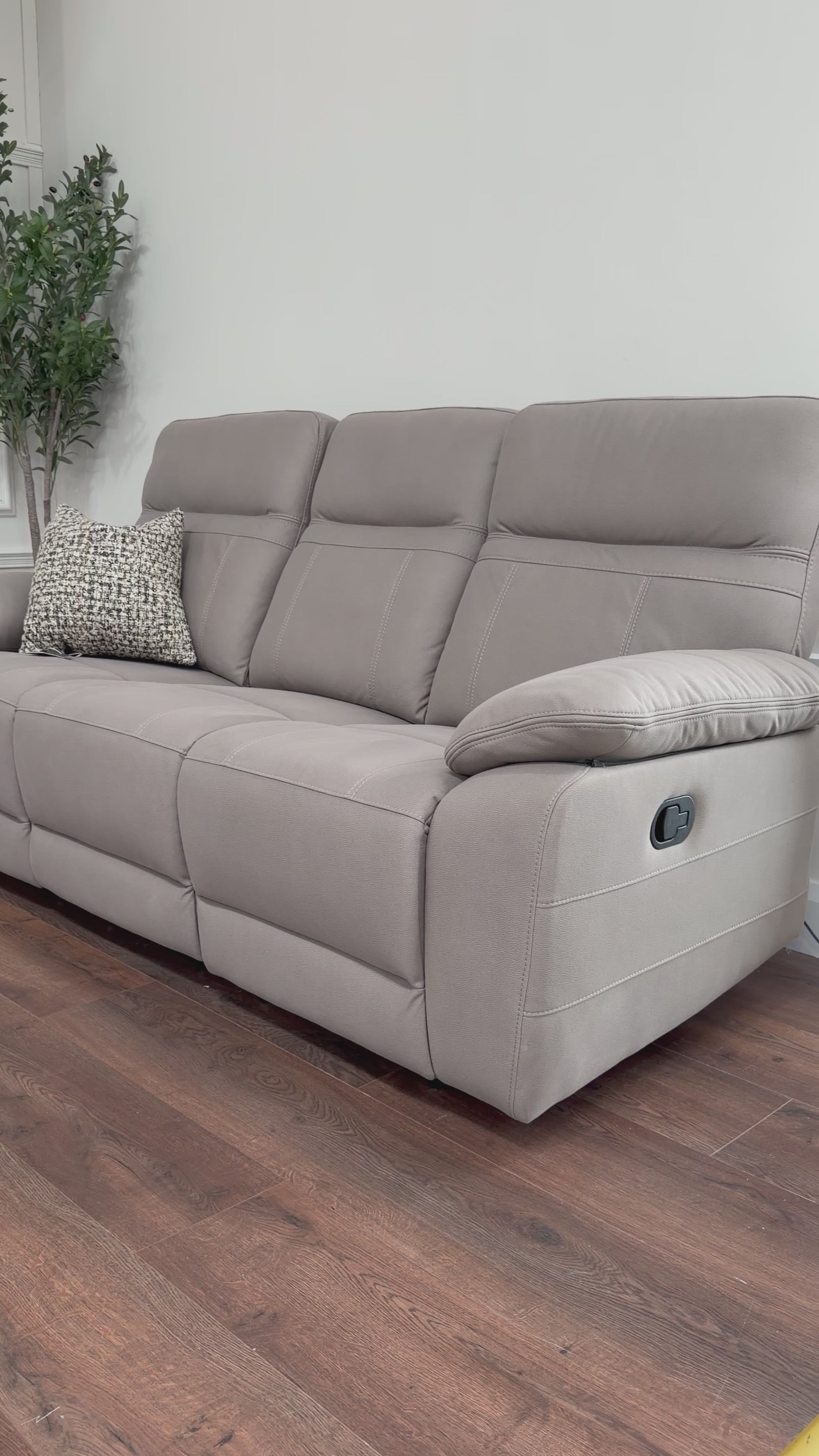 Jude 3 seater - Stone Microfibre Fabric