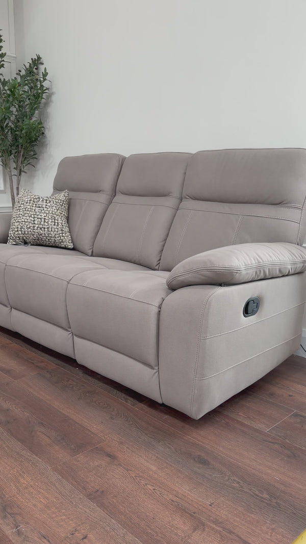 Jude 3 seater - Stone Microfibre Fabric video
