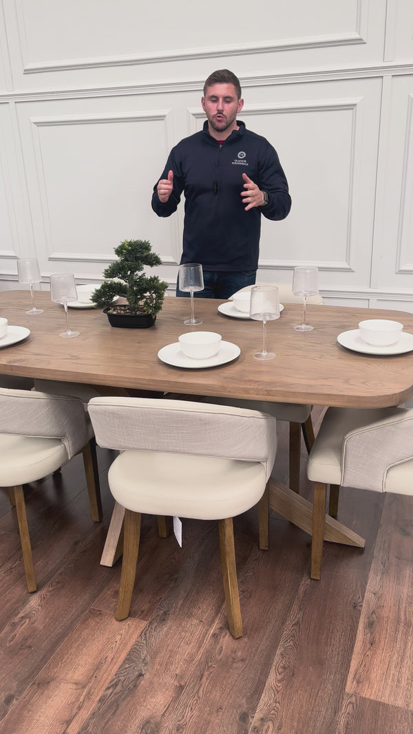 Ashley 1.8 m Table + 6 Willow Cream Chairs