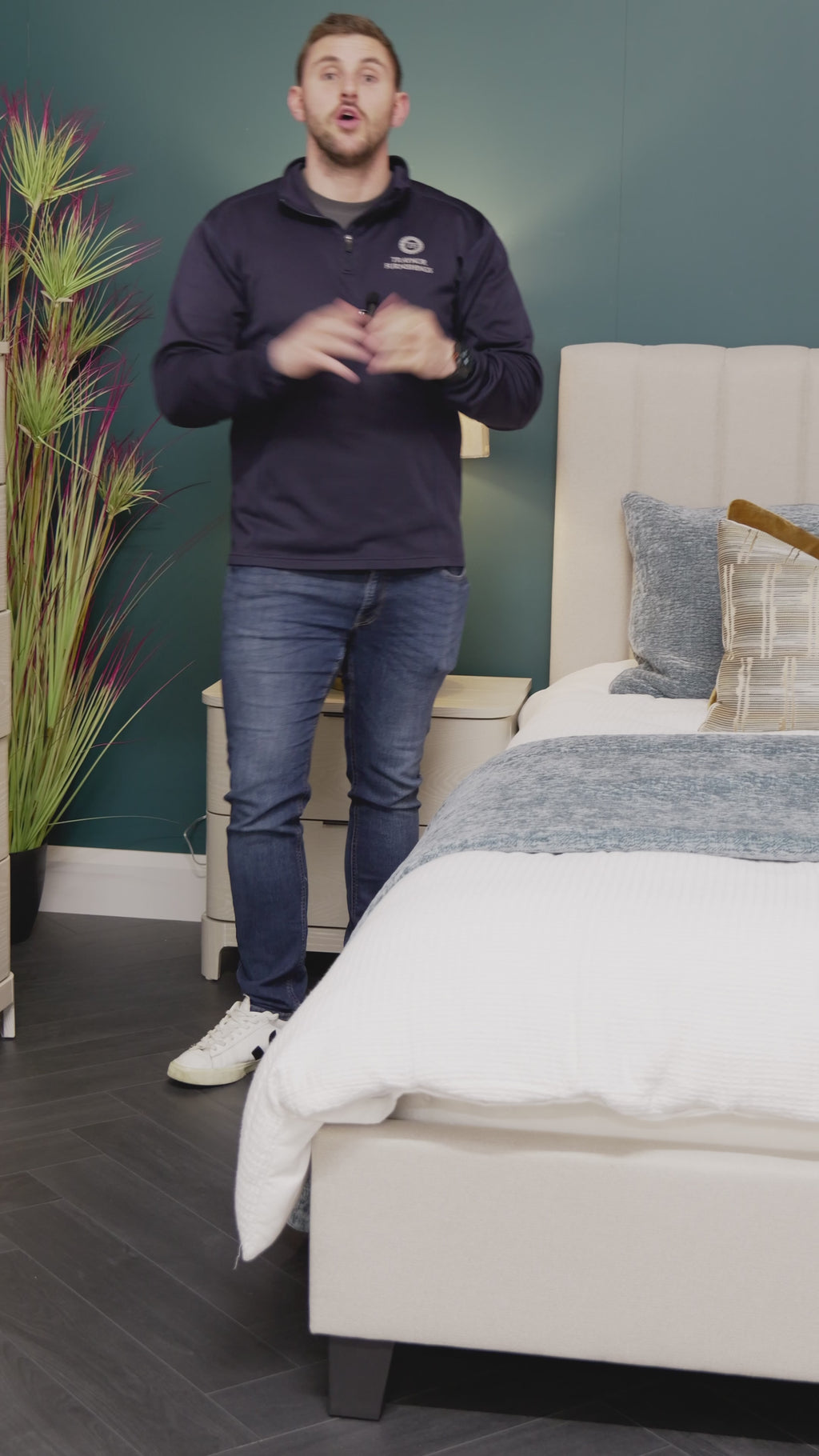 Phoenix Bed Frame  King  - Beige