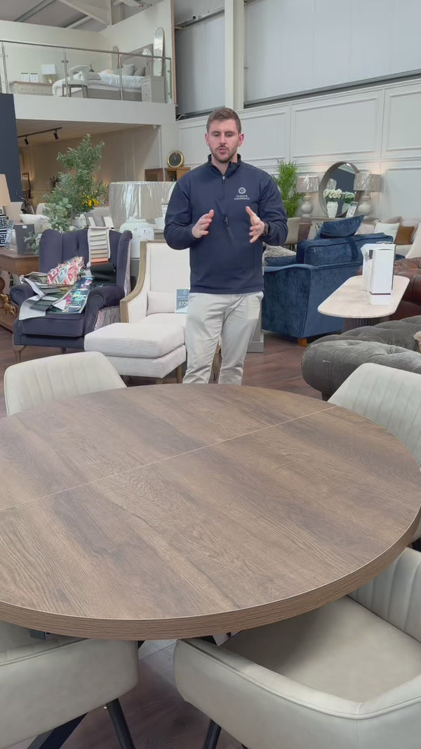 Pan 1.2m Ext 1.6m + 4 EZ Taupe Chairs