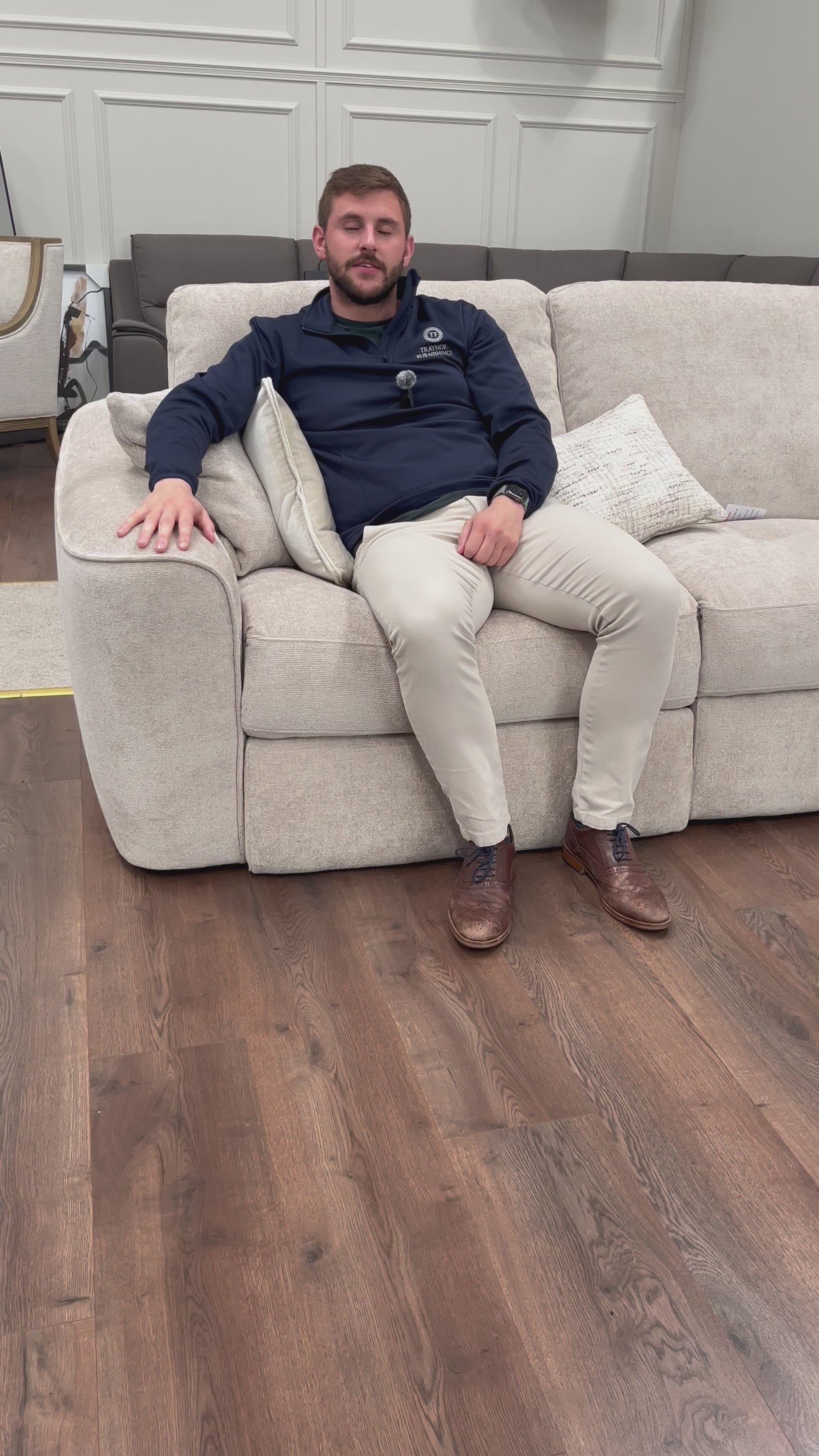 Grand Haven Power Corner - Chenille Stone Beige