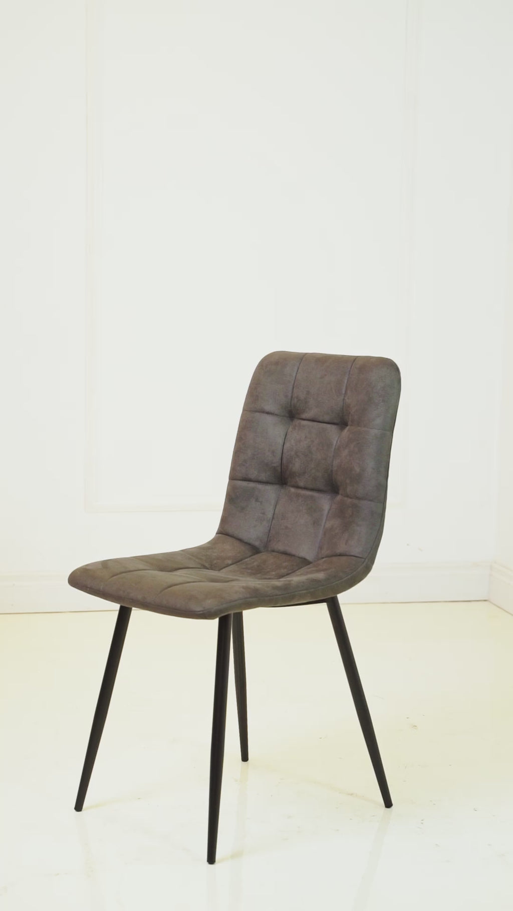 Kendal Dining Chair - Charcoal Suede fabric
