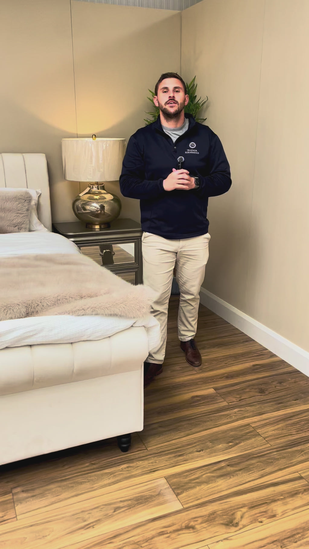 Ascot Ottoman Bed Double - Cream Velvet