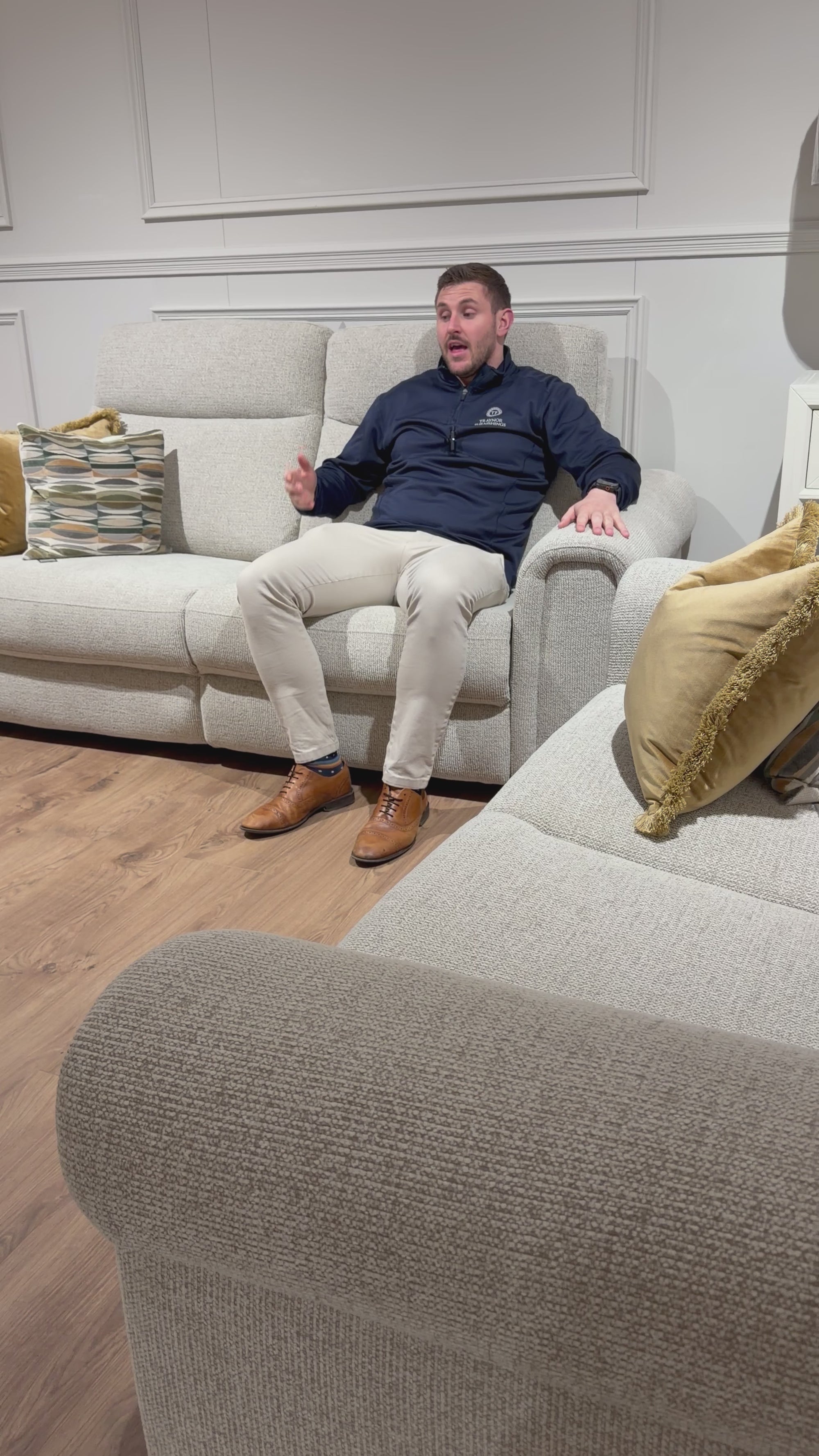 Madison Power 3 Seater - Pebble