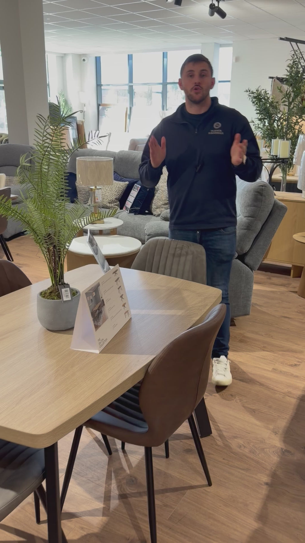 Dalton 1.2m + 4 Lyra Brown PU Chairs