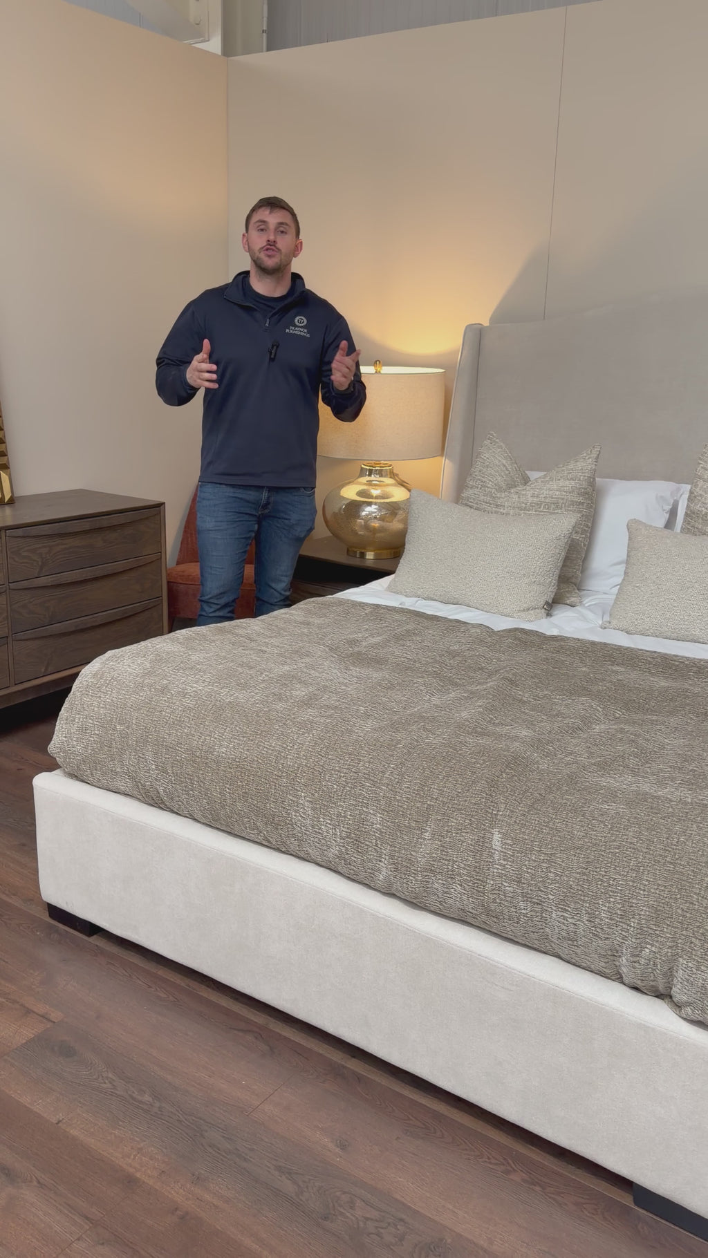 Venice Upholstered Super King Size Bed Frame – Natural Linen