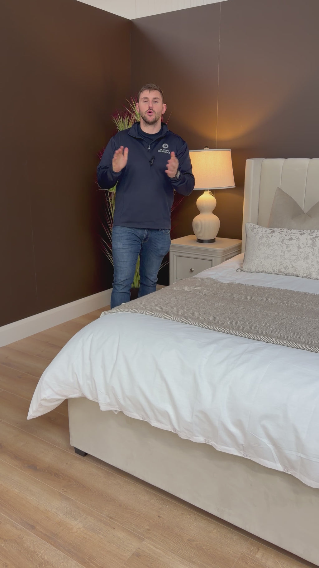 Kildare Bed Super King - Cream Velvet