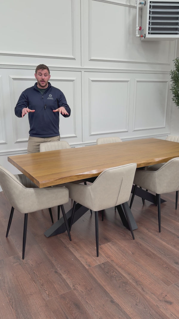 Richmond 2.1m Table + 6 EZ Taupe  Chairs