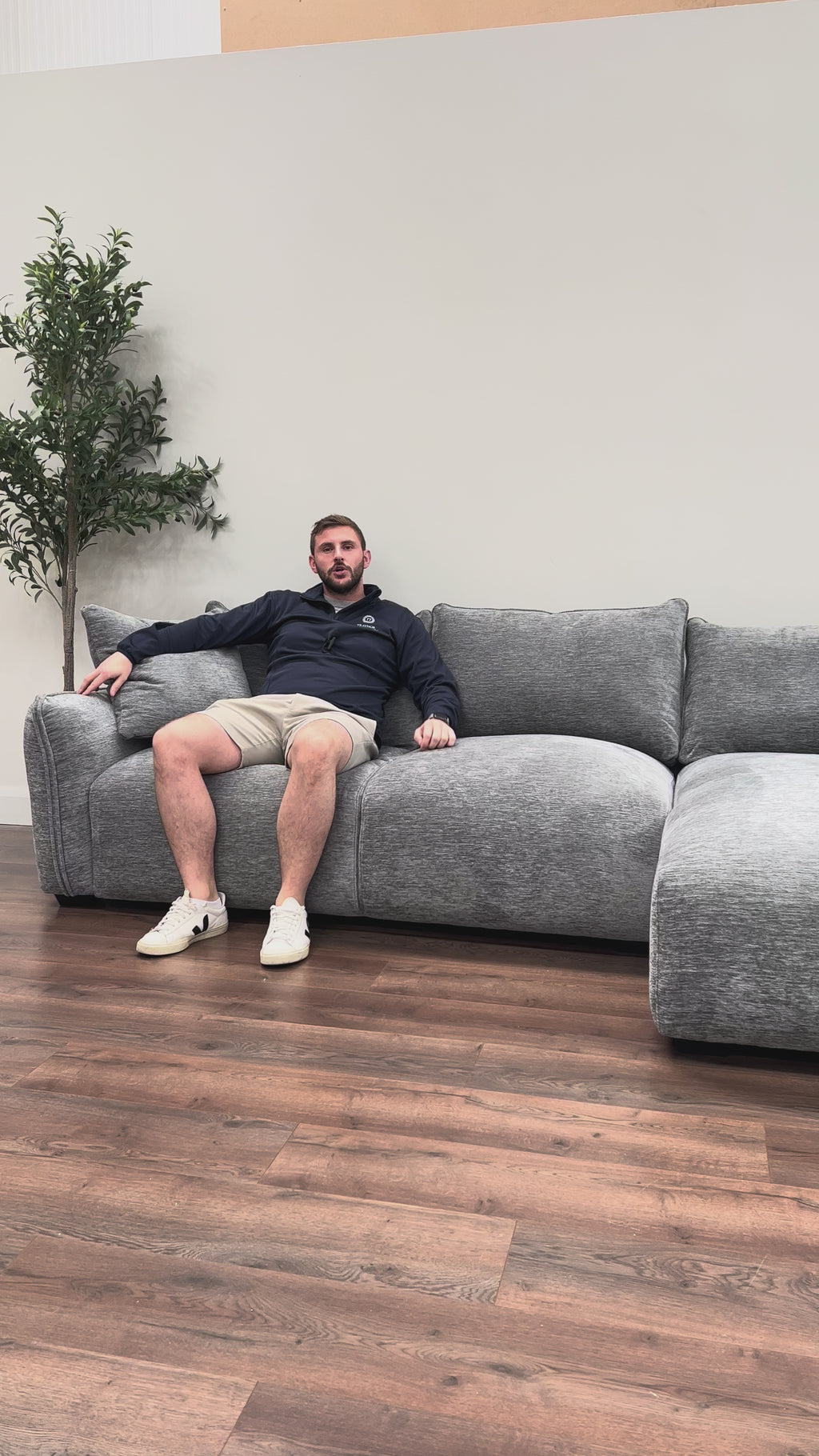 Lenny Corner Chaise - LHF - Steel Grey