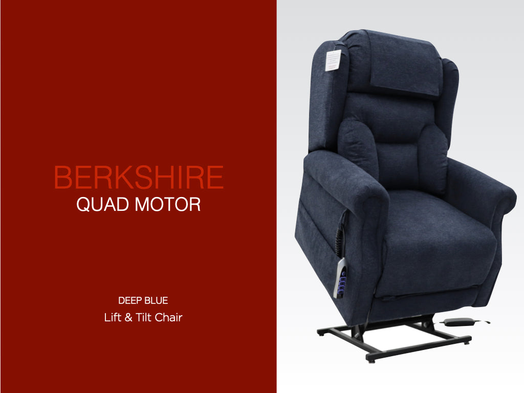 Berkshire Lift & Tilt Quad Motor Armchair - Deep Blue