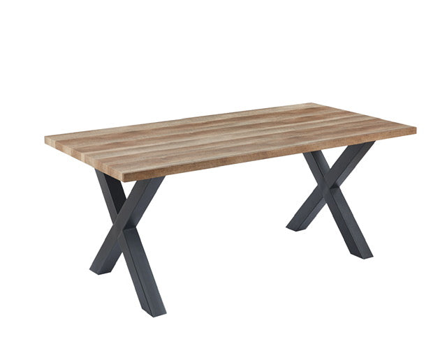 Copenhagen 1.8m Table + 6 Mae Chairs -  Rustic Oak