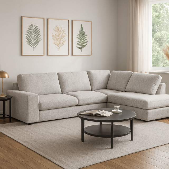 Sierra Corner Lounge Chaise - RHF - Stone Linen