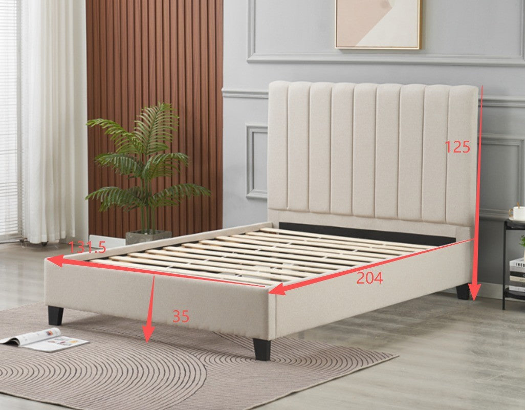 Phoenix Bed Frame Small Double  - Beige