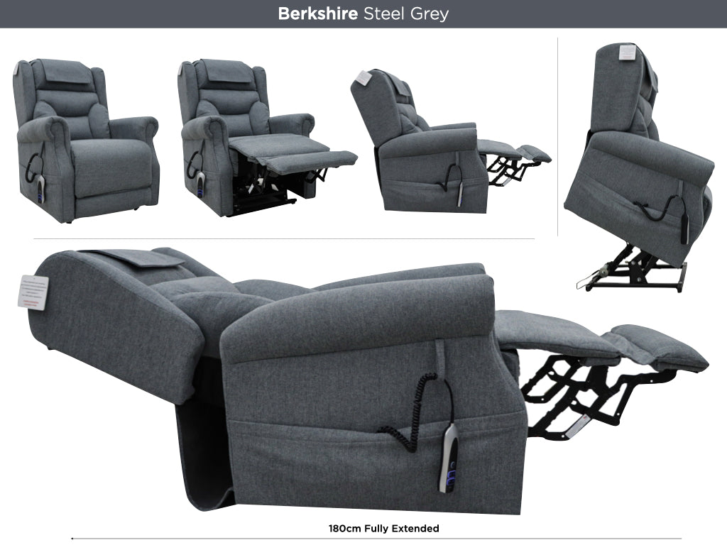 Berkshire lift & tilt Dual Motor Armchair - Steel Grey