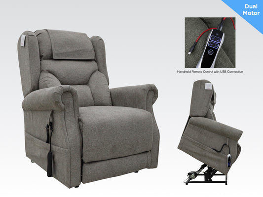 Berkshire Lift & Tilt Dual Motor Armchair - Stone