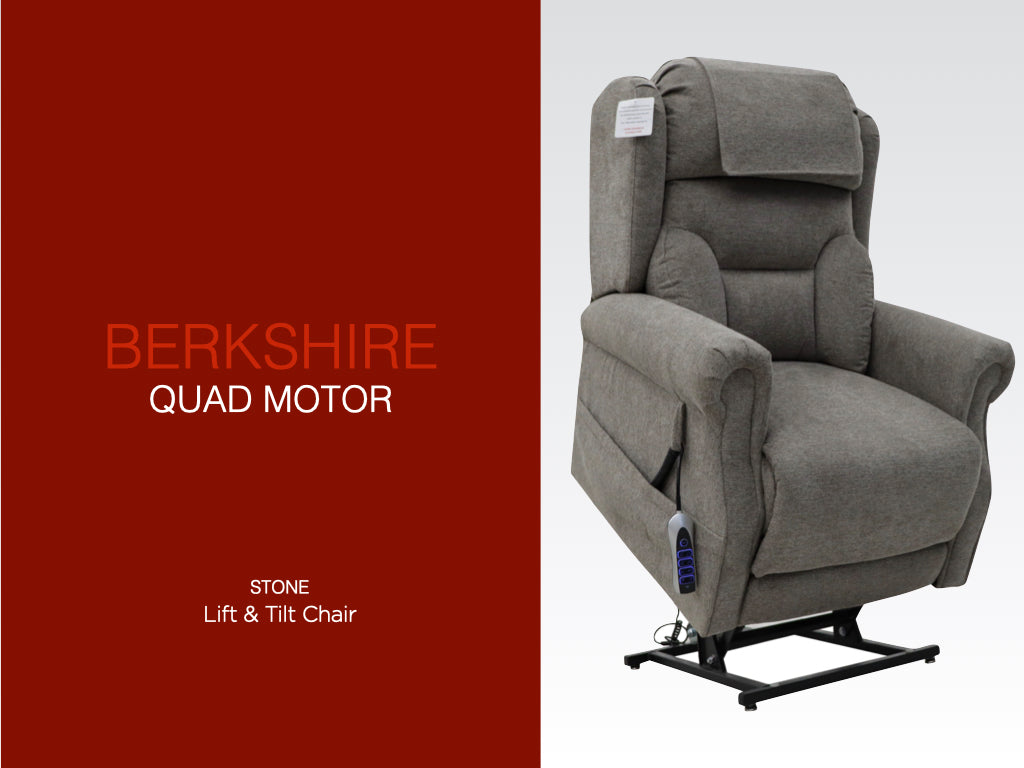 Berkshire Lift & Tilt Quad Motor Armchair - Stone