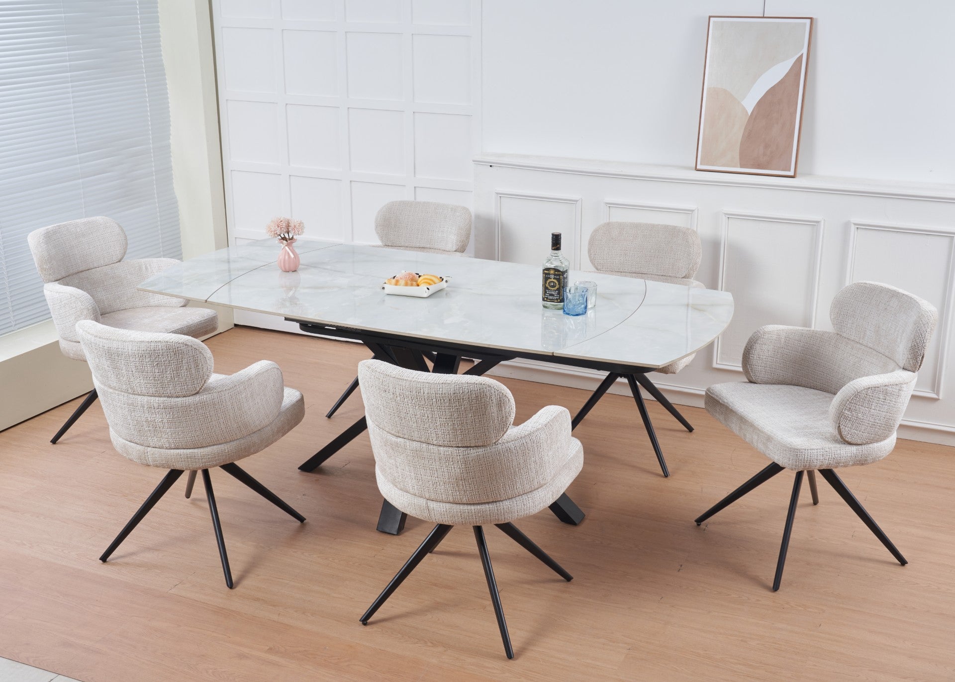Sorrento  Swivel Extension Table 160-200cm + 6 Orbit Chairs
